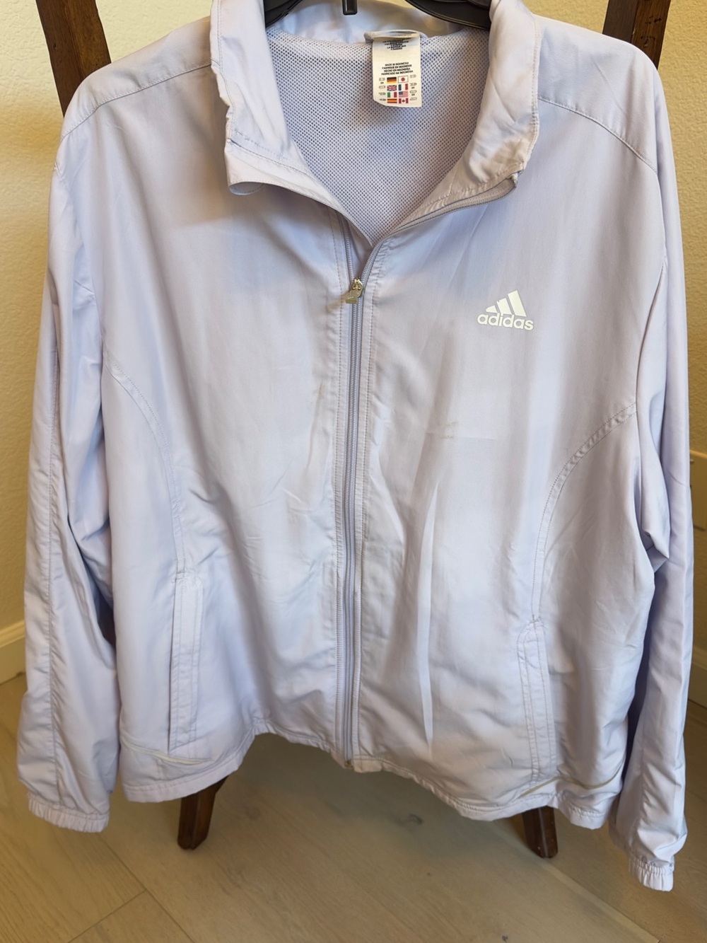 Adidas Women's Light Purple Windbreaker Jacket